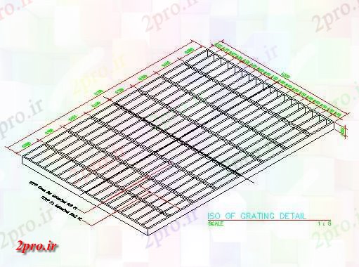 دانلود نقشه پلان مقطعی نمای ایزومتریک از جزئیات بخش گریتینگ   دو بعدی  اتوکد        دو بعدی  اتوکد   (کد162291)