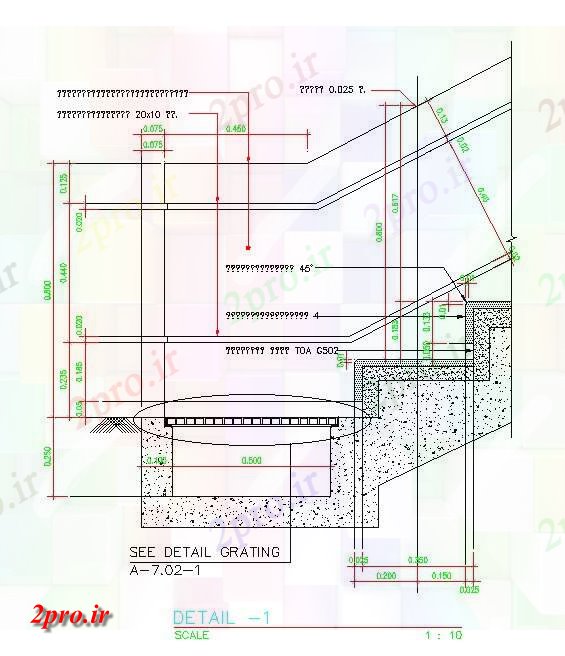 دانلود نقشه پلان مقطعی جزئیات بخش راه پله گریتینگ   دو بعدی  اتوکد        دو بعدی  اتوکد   در حال حاضر (کد162293)