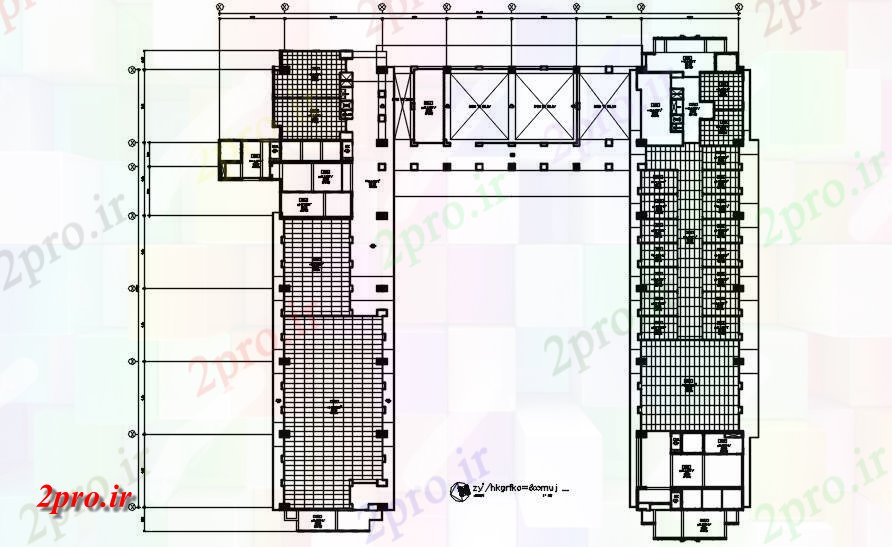 دانلود نقشه ساختمان اداری - تجاری - صنعتی جزئیات طرحی طبقه طراحی خودکار این دو بعدی کنید 14 در 62 متر (کد162341)