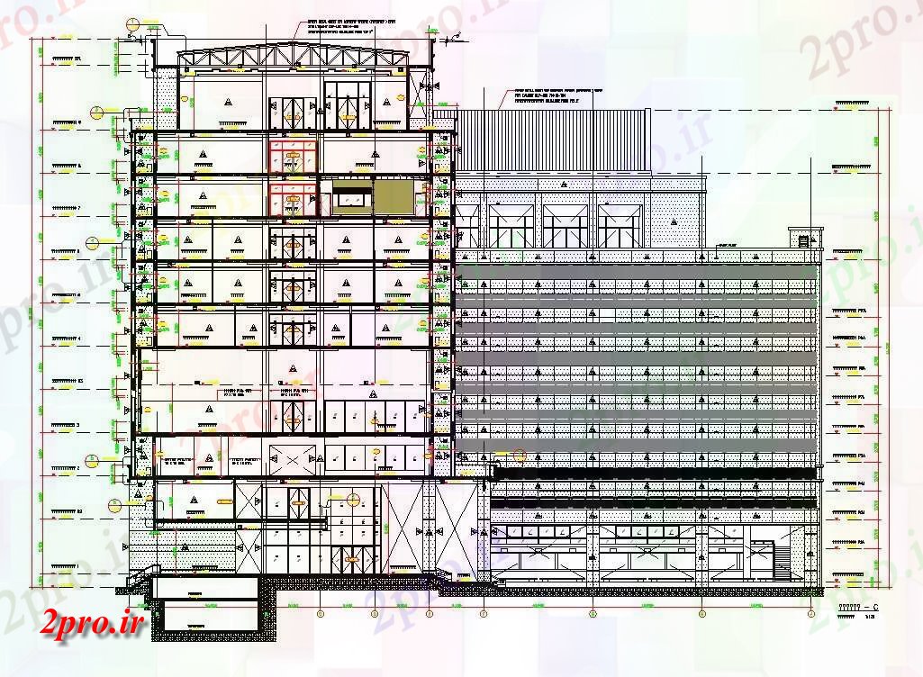 دانلود نقشه پلان مقطعی بلند ساختمان های صنعتی   جزئیات سمت بخش  معماری   طراحی     در حال حاضر (کد162344)