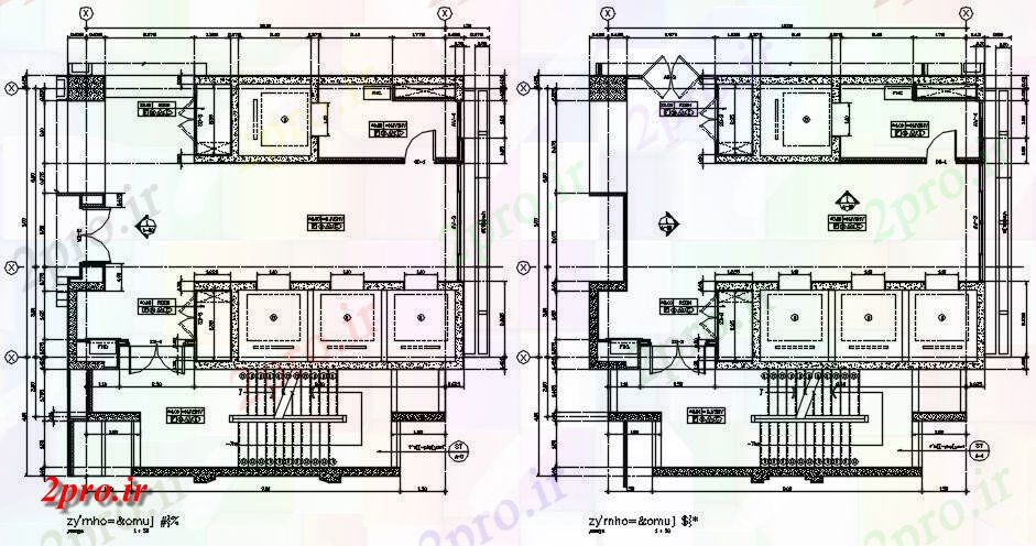 دانلود نقشه ساختمان اداری - تجاری - صنعتی خدمات جزئیات طراحی 14 در 14 متر (کد162354)