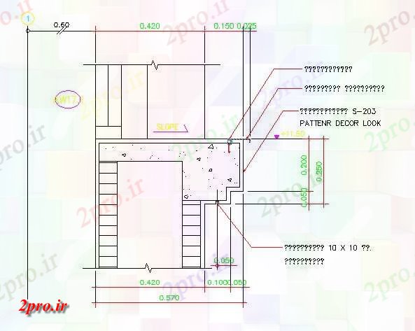 دانلود نقشه پلان مقطعی  داشتن جزئیات از جزئیات بخش های بتنی  اتوکد    دو بعدی      (کد162367)