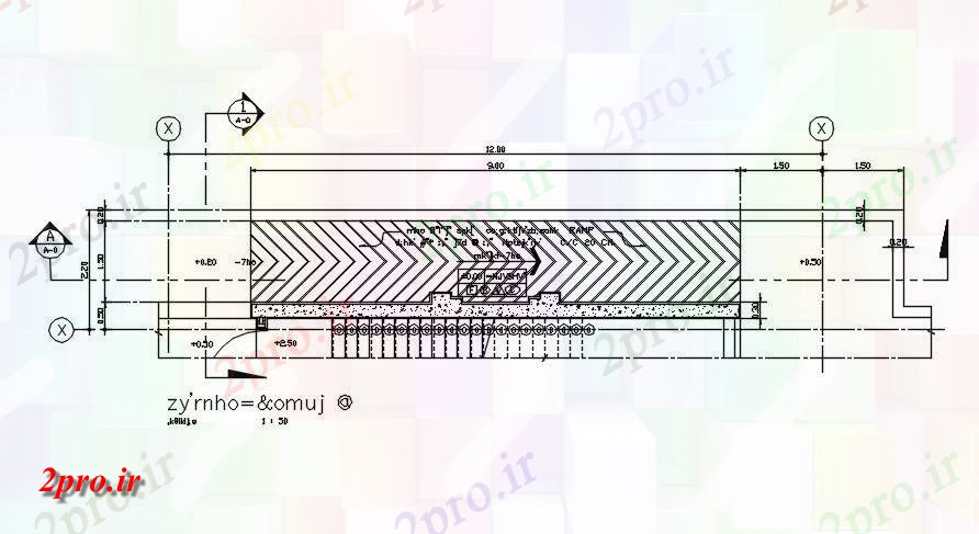 دانلود نقشه پلان مقطعی بخش رمپ را با اطلاعات بتن  اتوکد    دو بعدی      (کد162369)