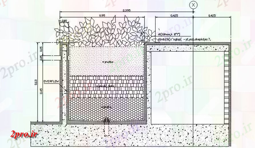 دانلود نقشه پلان مقطعی بتن گلدان گیاه جزئیات بخش باغ   اتوکد دو بعدی     دو بعدی      (کد162420)