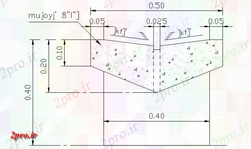 دانلود نقشه پلان مقطعی جزئیات بخش گلدان بتنی   دو بعدی        دو بعدی   (کد162428)