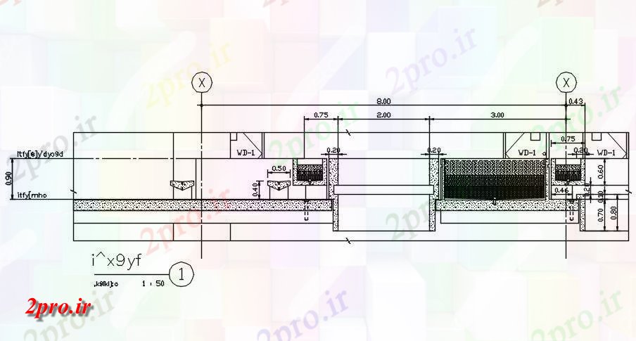 دانلود نقشه پلان مقطعی جزئیات بخش دال بتنی  اتوکد دو بعدی     دو بعدی     می شود (کد162437)