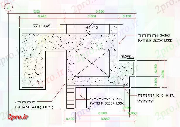 دانلود نقشه پلان مقطعی نمونه جزئیات بخش بتن   دو بعدی         (کد162457)