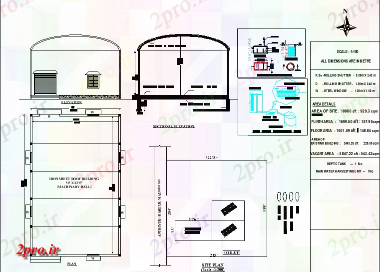 دانلود نقشه ساختمان اداری - تجاری - صنعتی بام ورق طرحی طبقه ساختمان های صنعتی  آهن        دو بعدی  اتوکد ، و PDF  (کد162472)