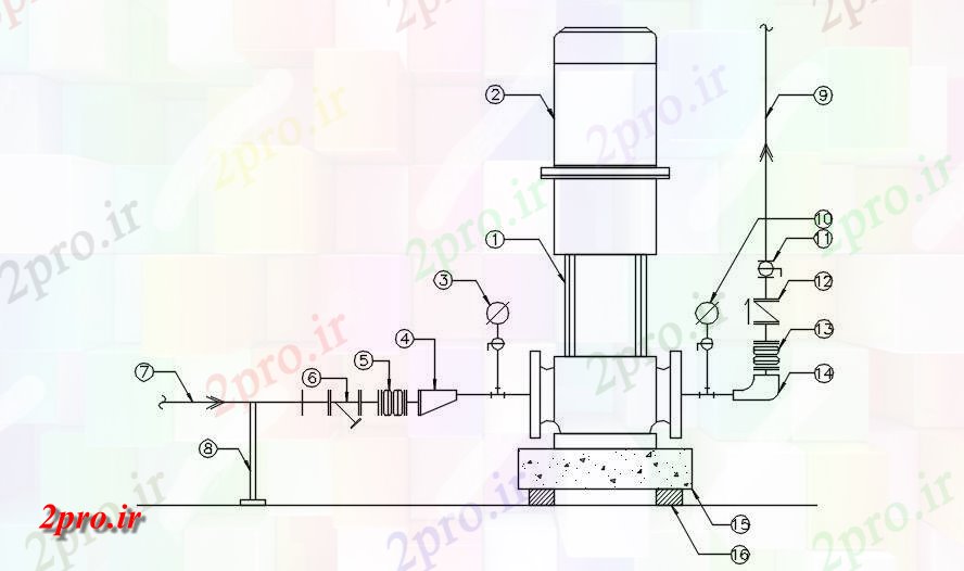 دانلود نقشه پلان مقطعی جزئیات موتور مقطعی   دو بعدی      (کد162564)