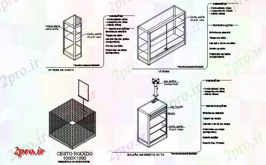 دانلود نقشه پلان مقطعی کابینه جزئیات بخش جدول   دو بعدی      (کد162580)