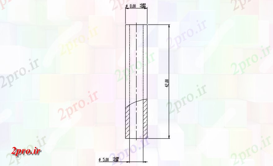 دانلود نقشه پلان مقطعی جزئیات بخش از تک ستون اتوکد  طراحی ارائه     دو بعدی   (کد162601)