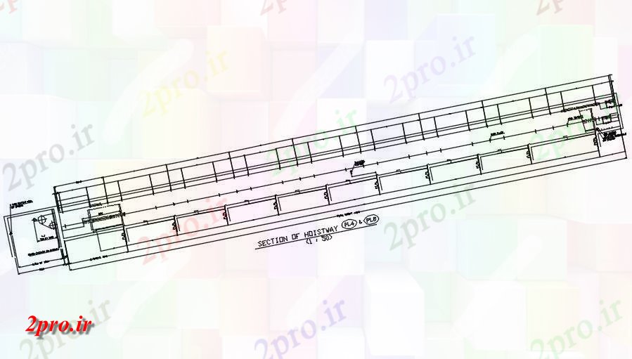 دانلود نقشه پلان مقطعی Hoistway بخش نمونه جزئیاتی اتوکد  رسم  ارائه     دو بعدی   (کد162631)