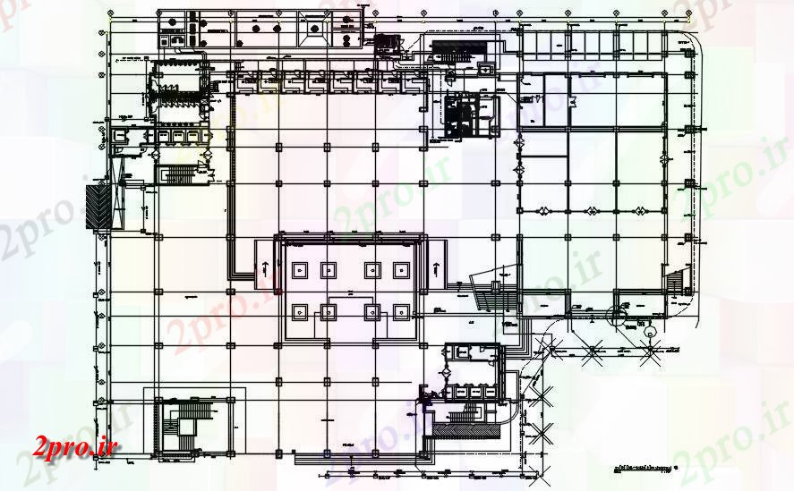 دانلود نقشه پلان مقطعی   ، ساختمان اداری ستون زیرزمین و جزئیات بخش های معمولی  دو بعدی   given (کد162640)