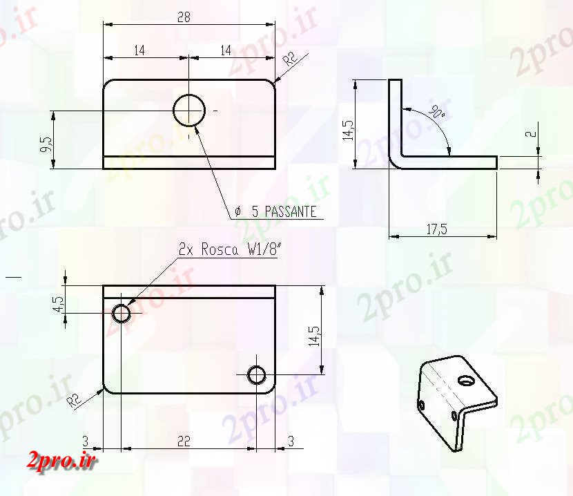 دانلود نقشه پلان مقطعی روسکا و Passante جزئیات طرحی معمولی و بخش         دو بعدی   (کد162650)