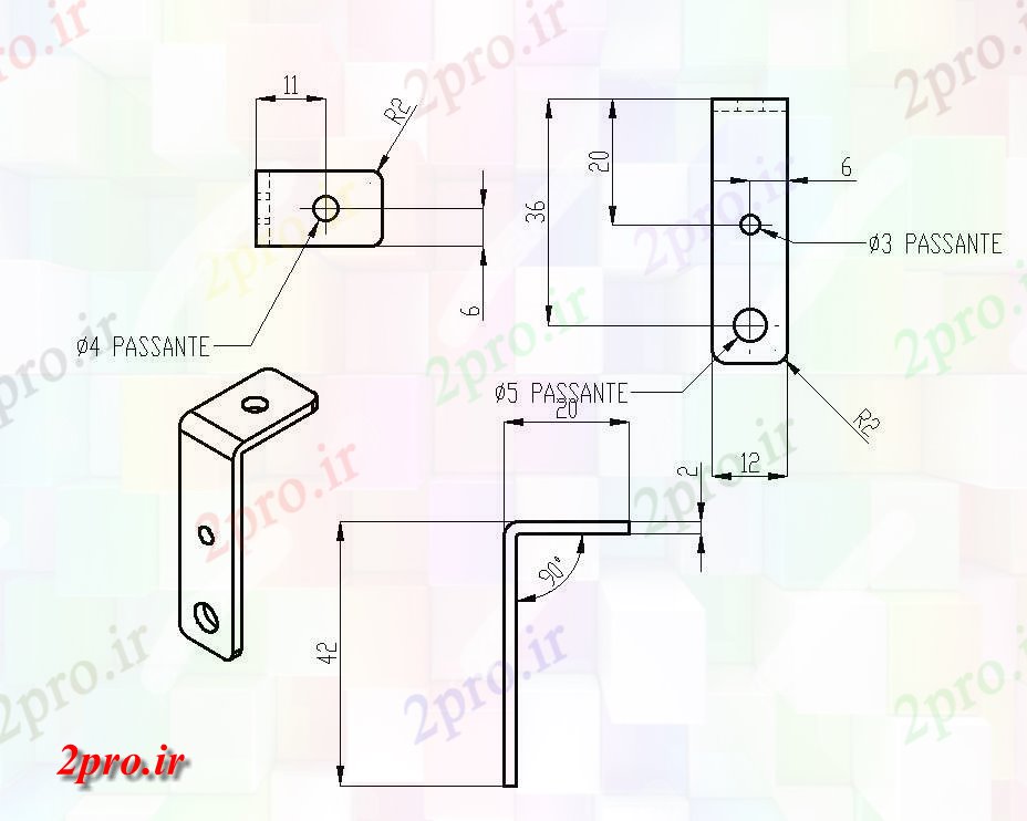 دانلود نقشه پلان مقطعی    نمودار شامل Passante جزئیات طرحی معمولی و بخش   دو بعدی   (کد162652)