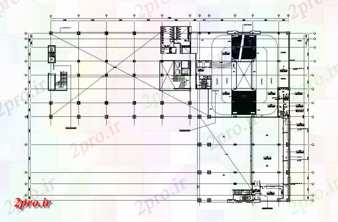 دانلود نقشه ستون ساختمان اداری زیرزمین جزئیات بخش ستون های معمول         دو بعدی   (کد162665)