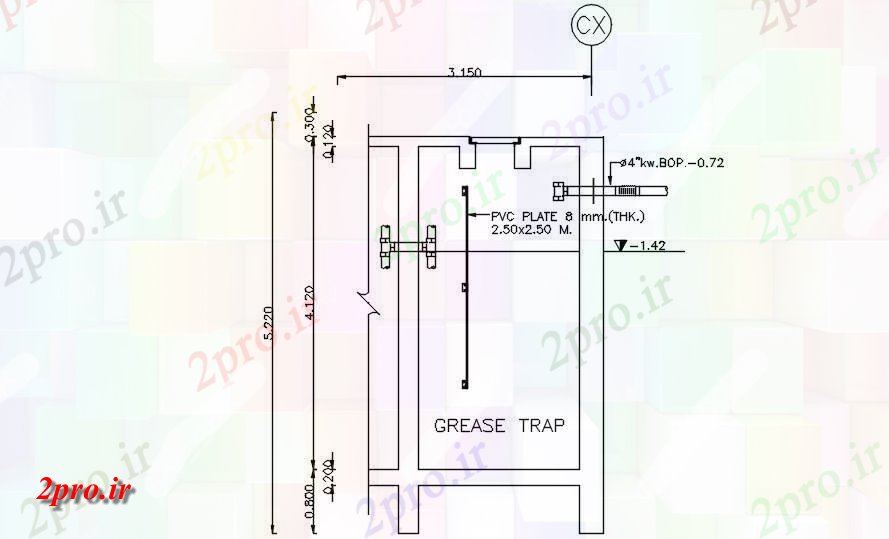 دانلود نقشه پلان مقطعی گریس جزئیات بخش دام         دو بعدی   (کد162694)