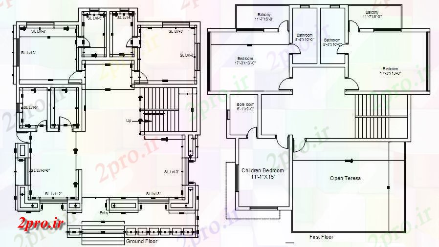 دانلود نقشه مسکونی ، ویلایی ، آپارتمان کار طراحی از G + 1 5bhk خانه طراحی اتوکد 13 در 14 متر (کد162752)