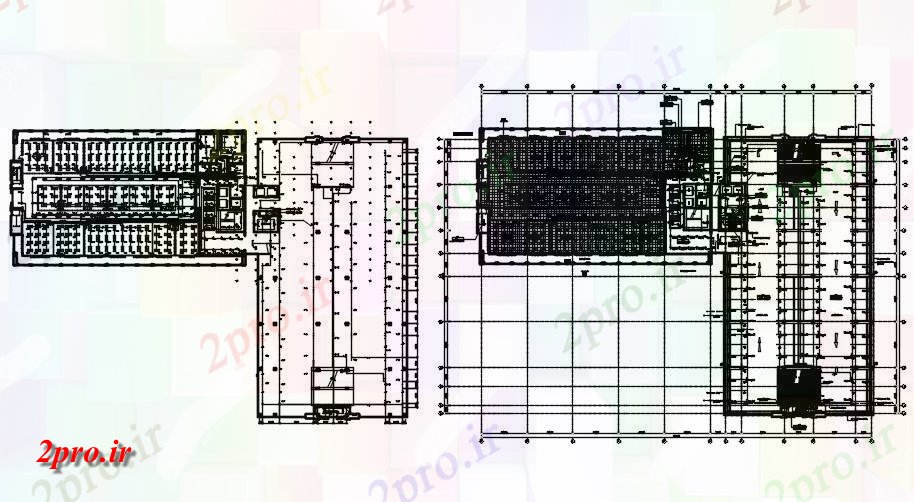 دانلود نقشه پلان مقطعی طرحی بخش نمونه از ساختمان اداری         دو بعدی   (کد162759)