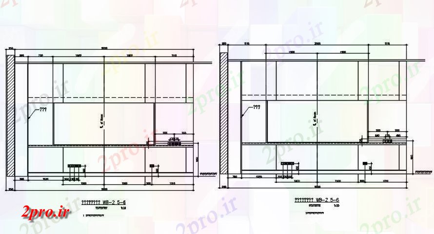 دانلود نقشه پلان مقطعی طرحی معماری از نظر طرف آشپزخانه   اتوکد  طراحی  دو بعدی      (کد162762)