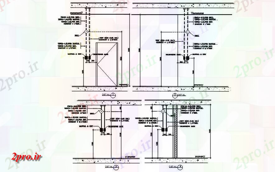 دانلود نقشه پلان مقطعی درب بخش جزئیات طراحی     اتوکد      دو بعدی   (کد162764)