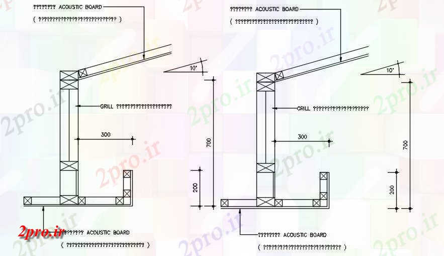 دانلود نقشه پلان مقطعی جزئیات بخش از هیئت مدیره آکوستیک   دو بعدی        دو بعدی    (کد162774)