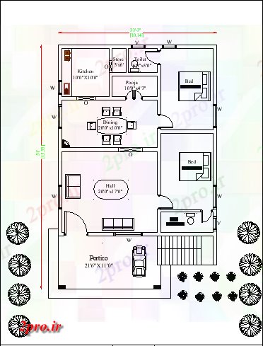 دانلود نقشه مسکونی ، ویلایی ، آپارتمان X 51 'رو به شمال BHK دو طرحی واحد طبقه خانه در دسترس اتوکد و PDF فرمت این طرحی خانه طراحی 10 در 15 متر (کد162809)