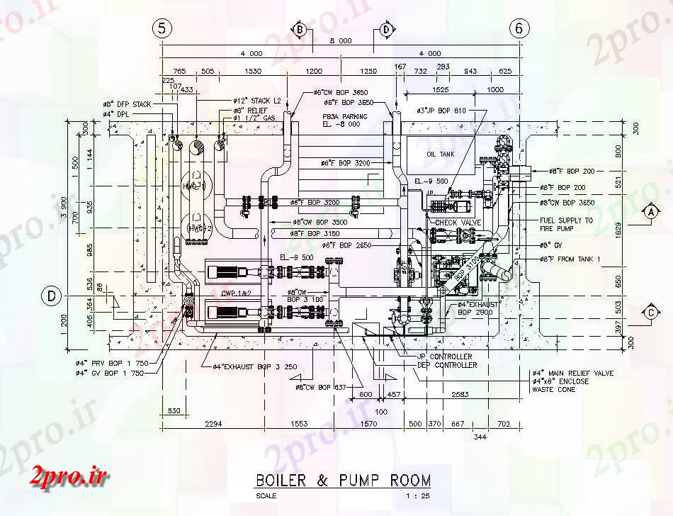 دانلود نقشه جزئیات لوله کشی این هدیه رسم دیگ بخار و اتاق پمپ طراحی جزئیات  پرونده    (کد162816)