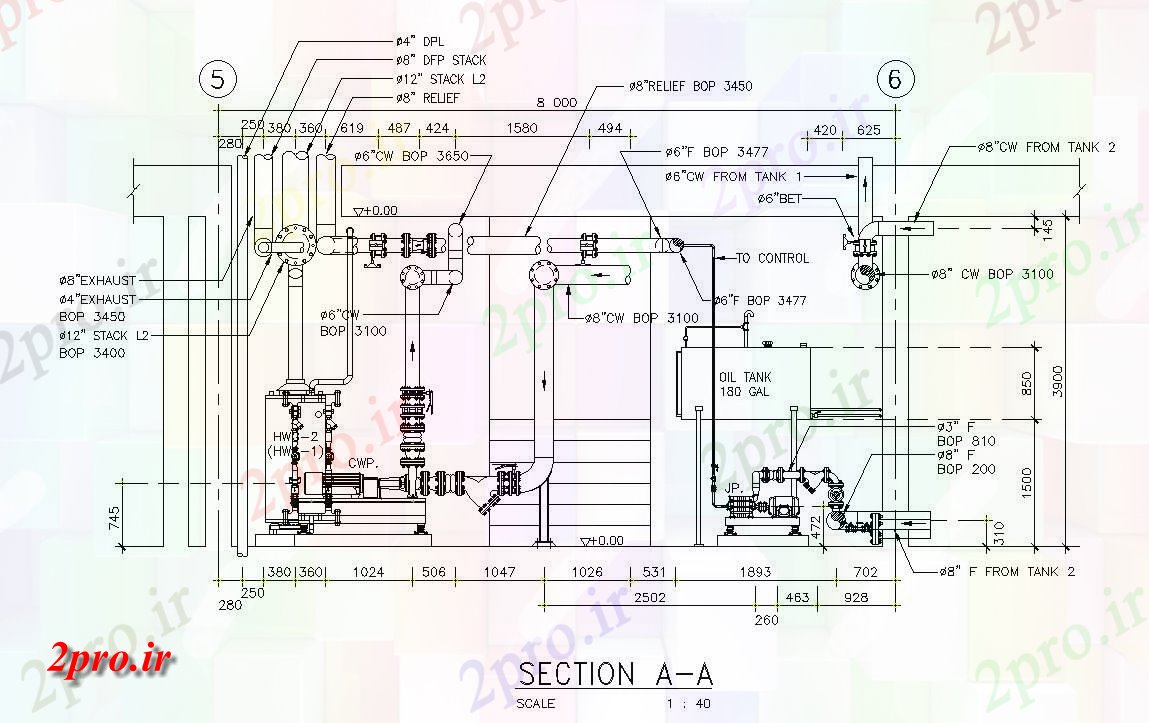 دانلود نقشه جزئیات لوله کشی جزئیات بخش از دیگ بخار و اتاق پمپ جزئیات طراحی  پرونده    (کد162817)