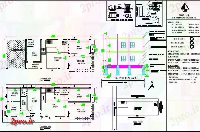 دانلود نقشه مسکونی ، ویلایی ، آپارتمان X22، شمالی G + 1 طرحی خانه به عنوان در هر Vastu Shastra هستند و PDF 6 در 19 متر (کد162826)