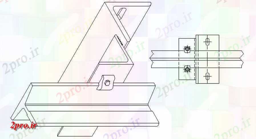 دانلود نقشه پلان مقطعی نما و زاویه های فلزی بخش جزئیات   دو بعدی        دو بعدی   (کد162840)