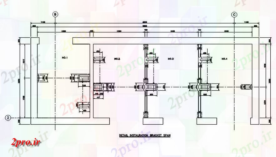 دانلود نقشه پلان مقطعی جزئیات نصب و راه اندازی بخش براکت طول و نما جزئیات   دو بعدی        دو بعدی   (کد162847)