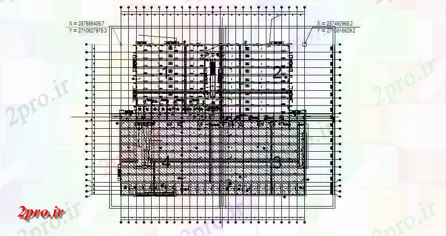 دانلود نقشه پلان مقطعی بخش طراحی از بالا می جزئیات ساختمان های اداری و تجاری  اتوکد   طراحی  دو بعدی      (کد162870)