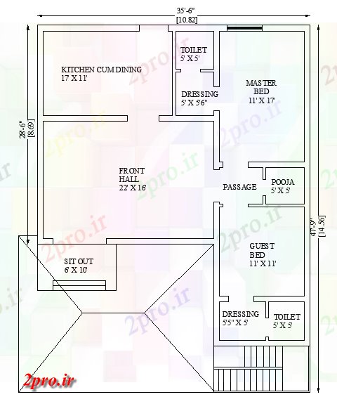 دانلود نقشه خانه های کوچک ، نگهبانی ، سازمانی - طرحی اقامت BHK    اتوکد ارائه   (کد162872)