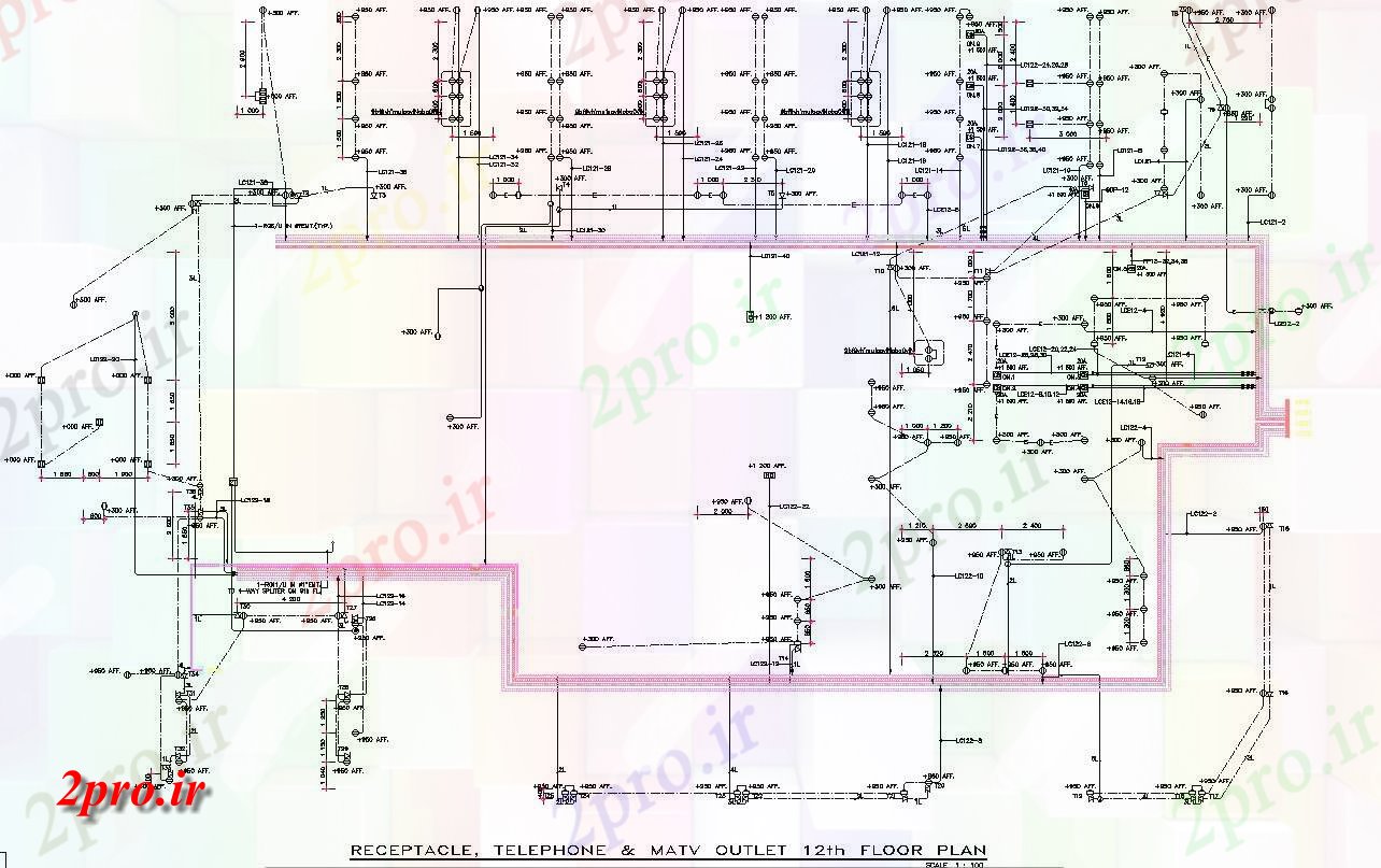 دانلود نقشه پلان مقطعی دوازدهم طبقه نهنج، تلفن، و کارشناسی ارشد خروجی تلویزیون جزئیات مقطعی  طراحی        دو بعدی   (کد162896)