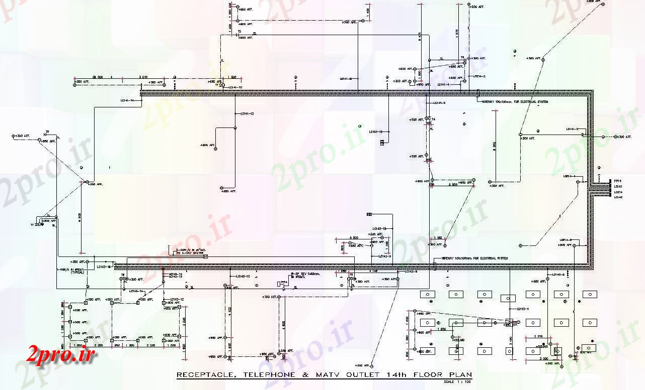 دانلود نقشه پلان مقطعی جزئیات چهاردهم طبقه نهنج، تلفن، و خروجی تلویزیون MA مقطعی   طراحی  دو بعدی      (کد162898)