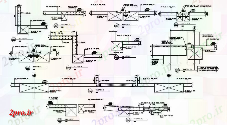 دانلود نقشه جزئیات تیر تقویت جزئیات بخش پرتو  دو بعدی  اتوکد   طراحی  دو بعدی      (کد162926)