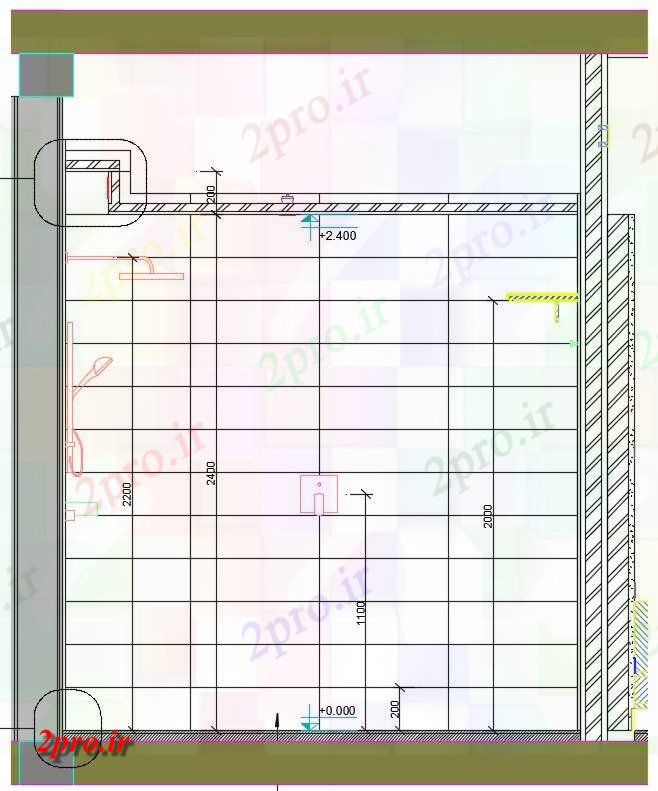 دانلود نقشه بلوک حمام و توالتجزئیات بخش جانبی    اتوکد ارائه   (کد162935)
