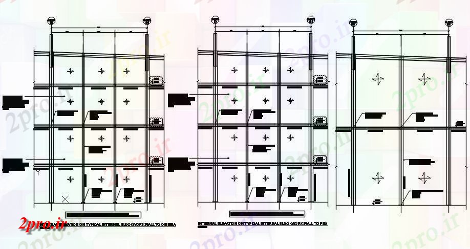 دانلود نقشه پلان مقطعی نما داخلی در معمولی دیوار blockwork داخلی به بخش جزئیات سینما  دو بعدی  اتوکد    طراحی  دو بعدی   (کد163004)