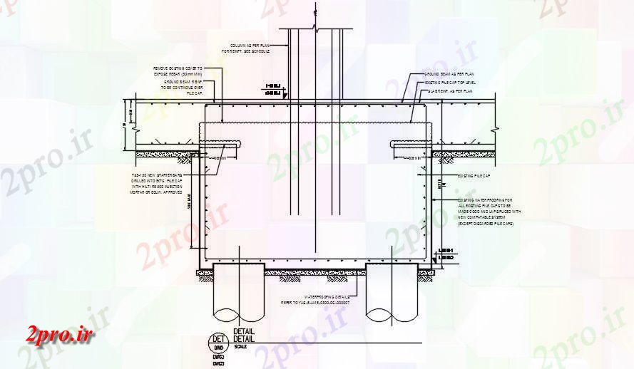 دانلود نقشه پلان مقطعی ستون و تقویت بخش نمونه جزئیاتی    اتوکد     (کد163054)