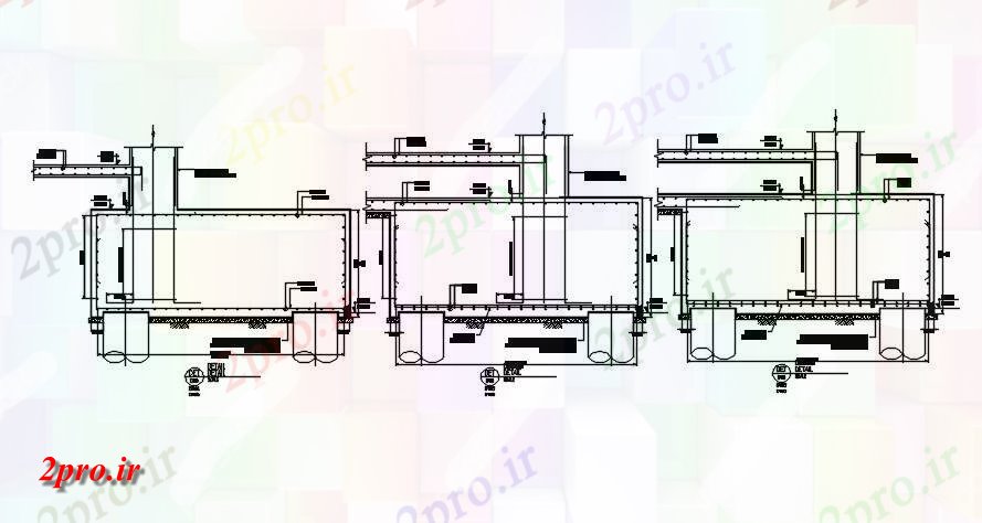 دانلود نقشه پلان مقطعی سه نوع از پایه شمع طراحی ساختاری جزئیات بخش های معمول         در حال حاضر (کد163063)