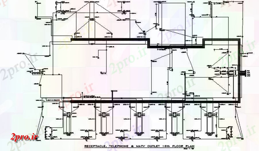 دانلود نقشه پلان مقطعی شانزدهم طبقه جزئیات بخش از شماره تلفن، نهنج، و کارشناسی ارشد نمودار خروجی تلویزیون         دو بعدی   (کد163089)