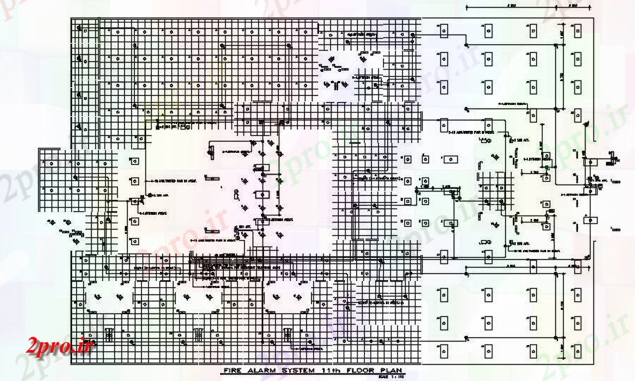 دانلود نقشه پلان مقطعی یازدهم کف آتش نمودار زنگ   طراحی  دو بعدی   ارائه   (کد163102)