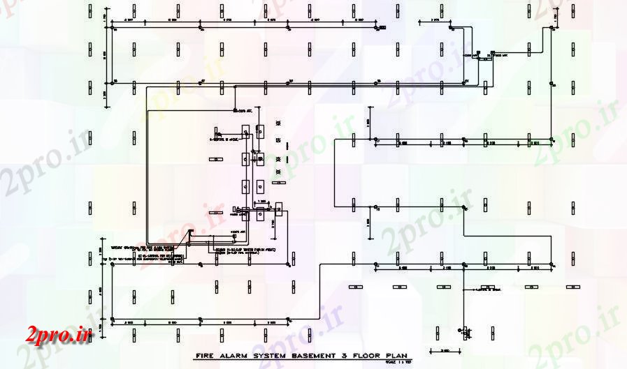 دانلود نقشه تاسیسات برق سیستم های هشدار آتش در نمودار طبقه سوم  ارائه  طراحی  دو بعدی   (کد163106)