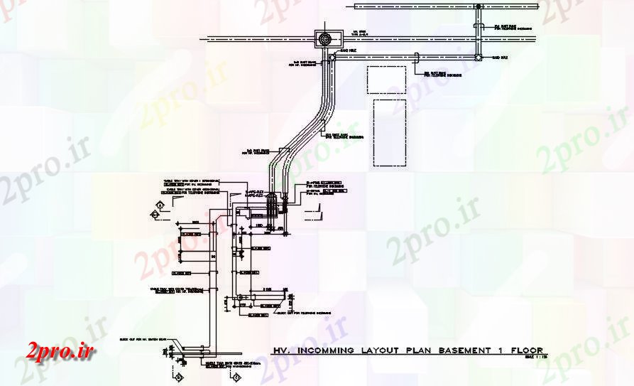 دانلود نقشه پلان مقطعی HV طراحی های ی از نمودار طبقه زیرزمین  طراحی ارائه     دو بعدی   (کد163110)