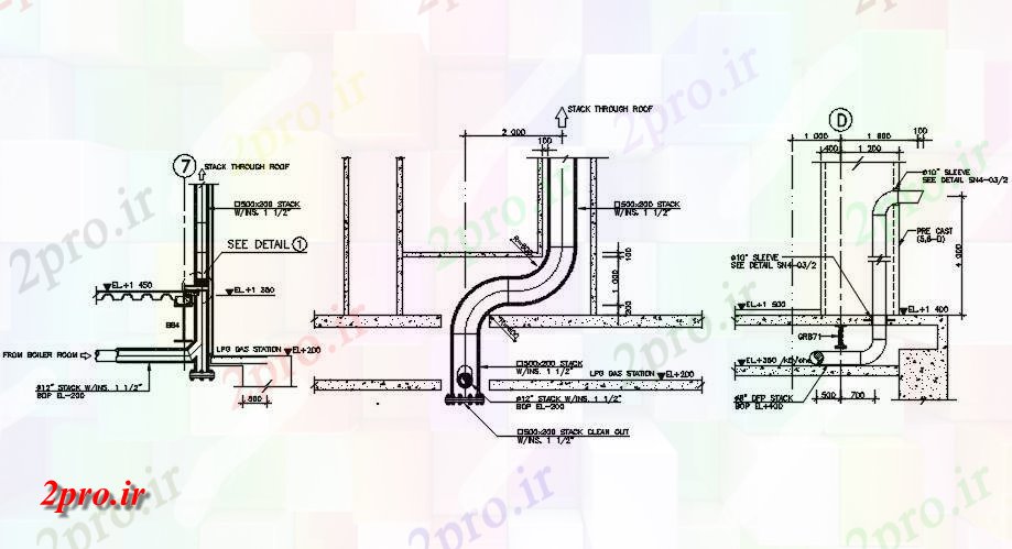 دانلود نقشه پلان مقطعی لوله جزئیات بخش اتصال  طراحی      دو بعدی   (کد163172)