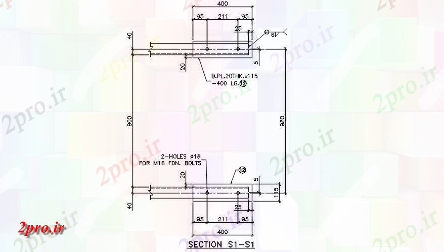 دانلود نقشه پلان مقطعی بخش جزئیات FDN پیچ و مهره طرحی ها  دو بعدی  اتوکد   طراحی  دو بعدی      (کد163303)