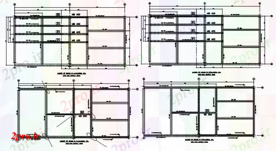 دانلود نقشه پلان مقطعی جدید تانک عرضه پان بخش معمولی جزئیات دو بعدی  اتوکد    (کد163374)