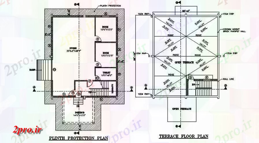 دانلود نقشه ساختمان اداری - تجاری - صنعتی طرحی حفاظت از اتوکد ته ستون ها از دفتر با فروشگاه ساختمان 4 در 12 متر (کد163457)