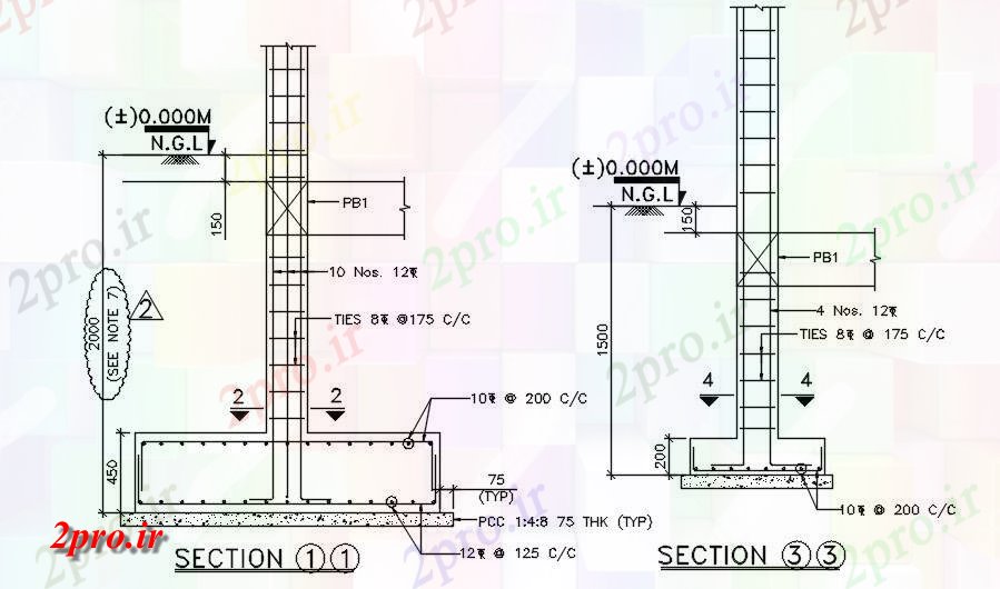 دانلود نقشه طراحی جزئیات تقویت کننده طرحی پایه اتوکد از دفتر با فروشگاه ساختمان    (کد163460)